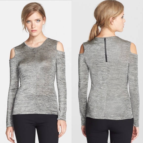 rag & bone Tops - HPRag & Bone Michelle Cold Shoulder Top Silver